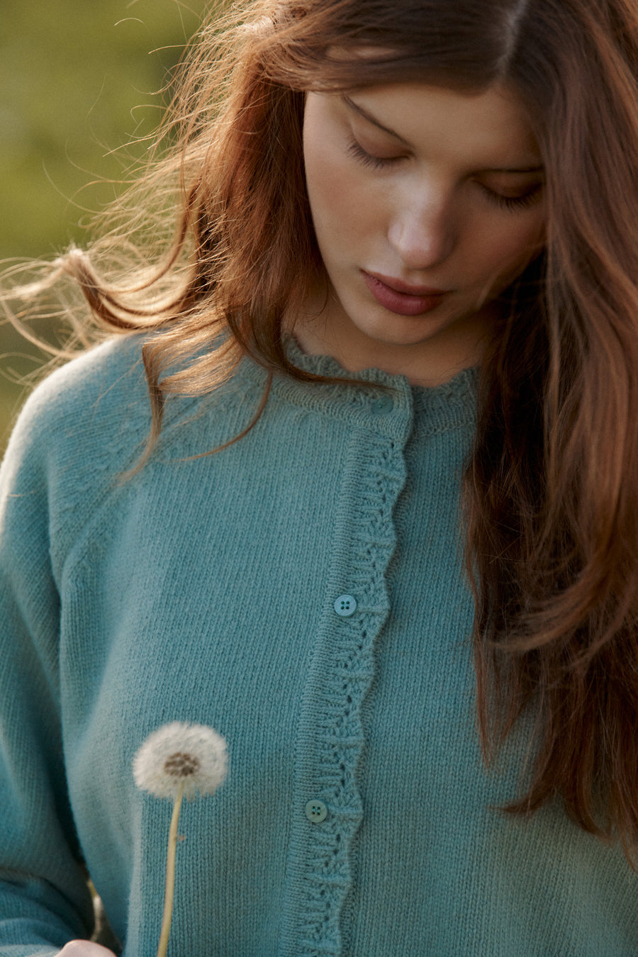 Cardigan in wool / 16 / 15 / soft sage