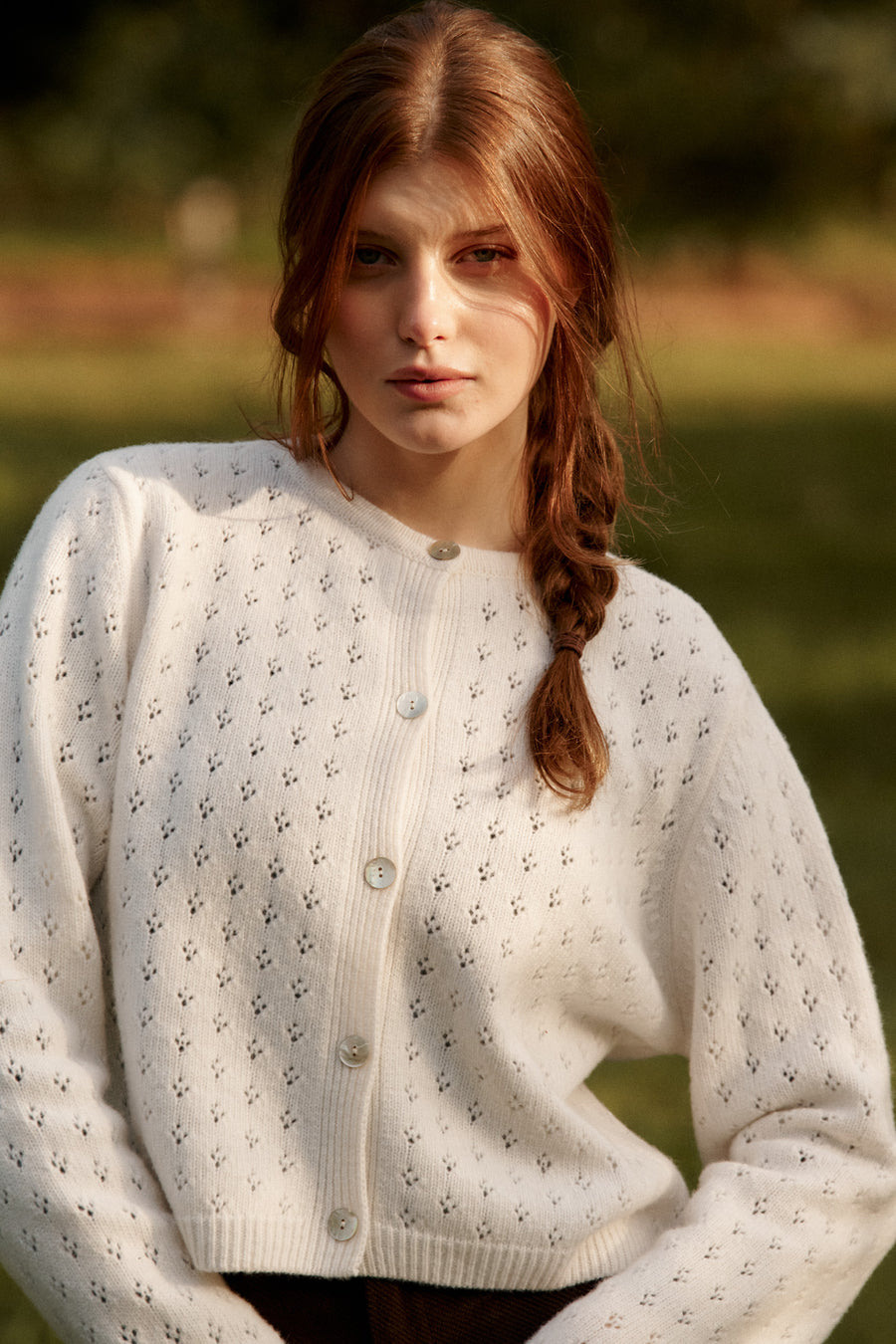Cardigan in wool / 16 / 30 / cream white