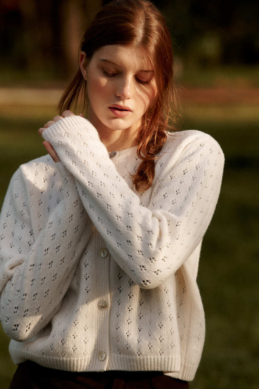 Cardigan in wool / 16 / 30 / cream white