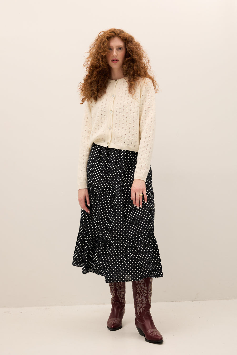 Skirt in cotton / 07 / 27 / polka dot