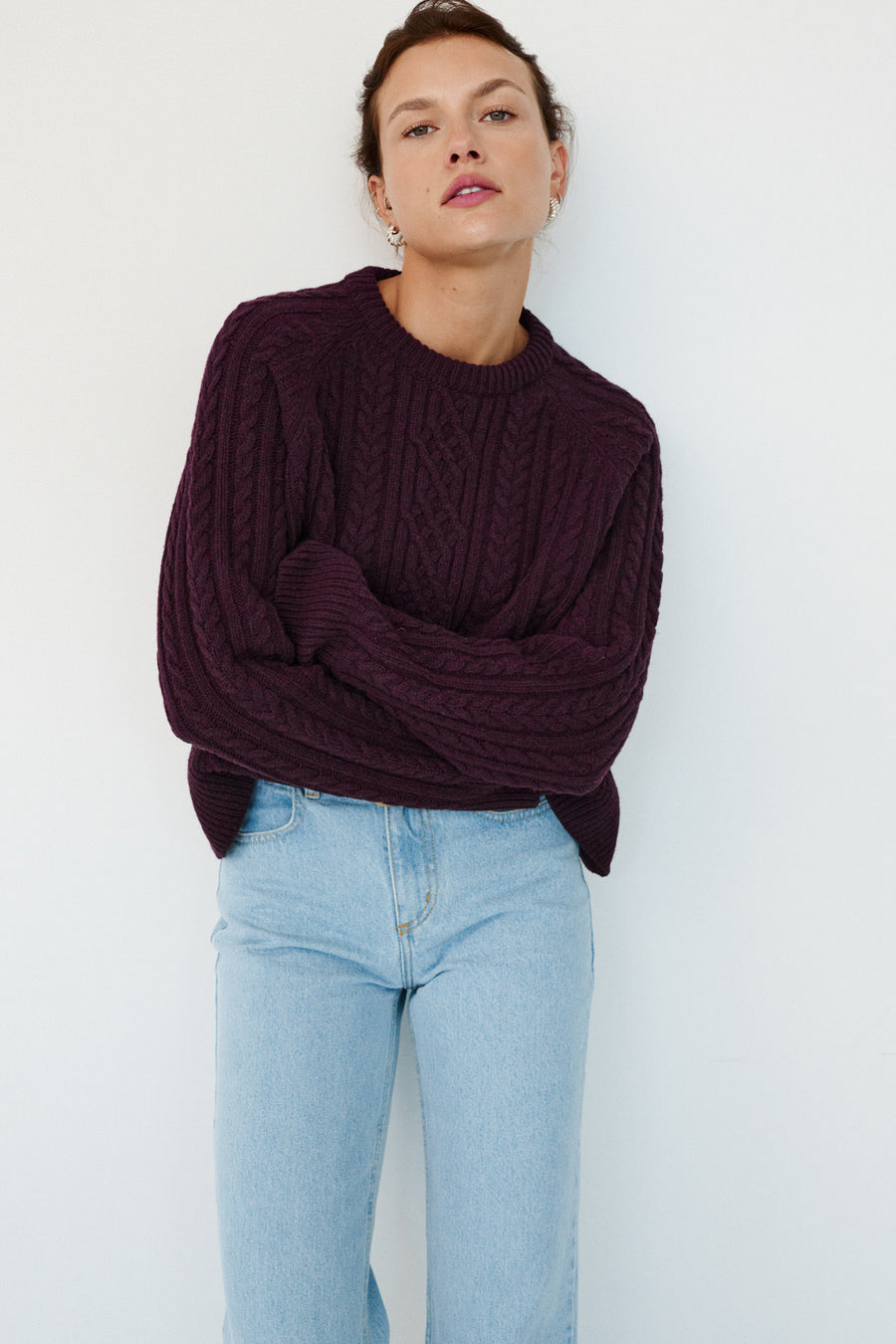 Sweater in wool / 16 / 19 / dark plum