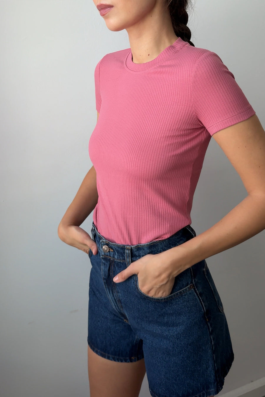 T-shirt in organic cotton / 13 / 04 / raspberry pink
