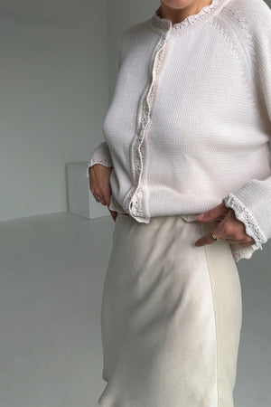 Skirt in viscose & lyocell blend / 07 / 16 / pearl white
