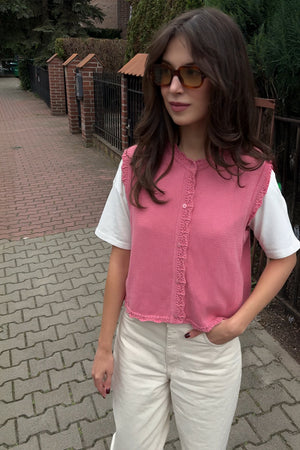 Vest in organic cotton / 22 / 01 / raspberry pink