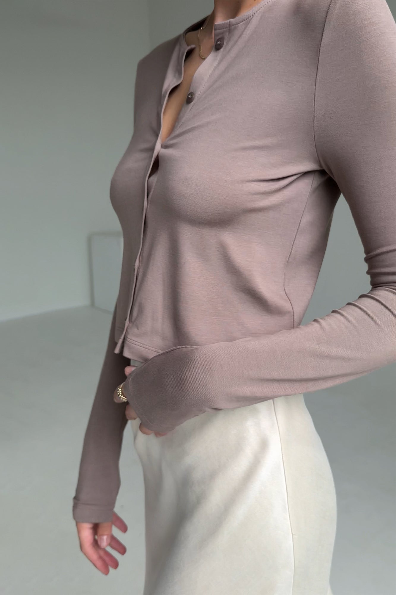 Longsleeve in viscose / 14 / 27 / mocha coffee
