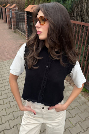 Vest in organic cotton / 22 / 01 / onyx black