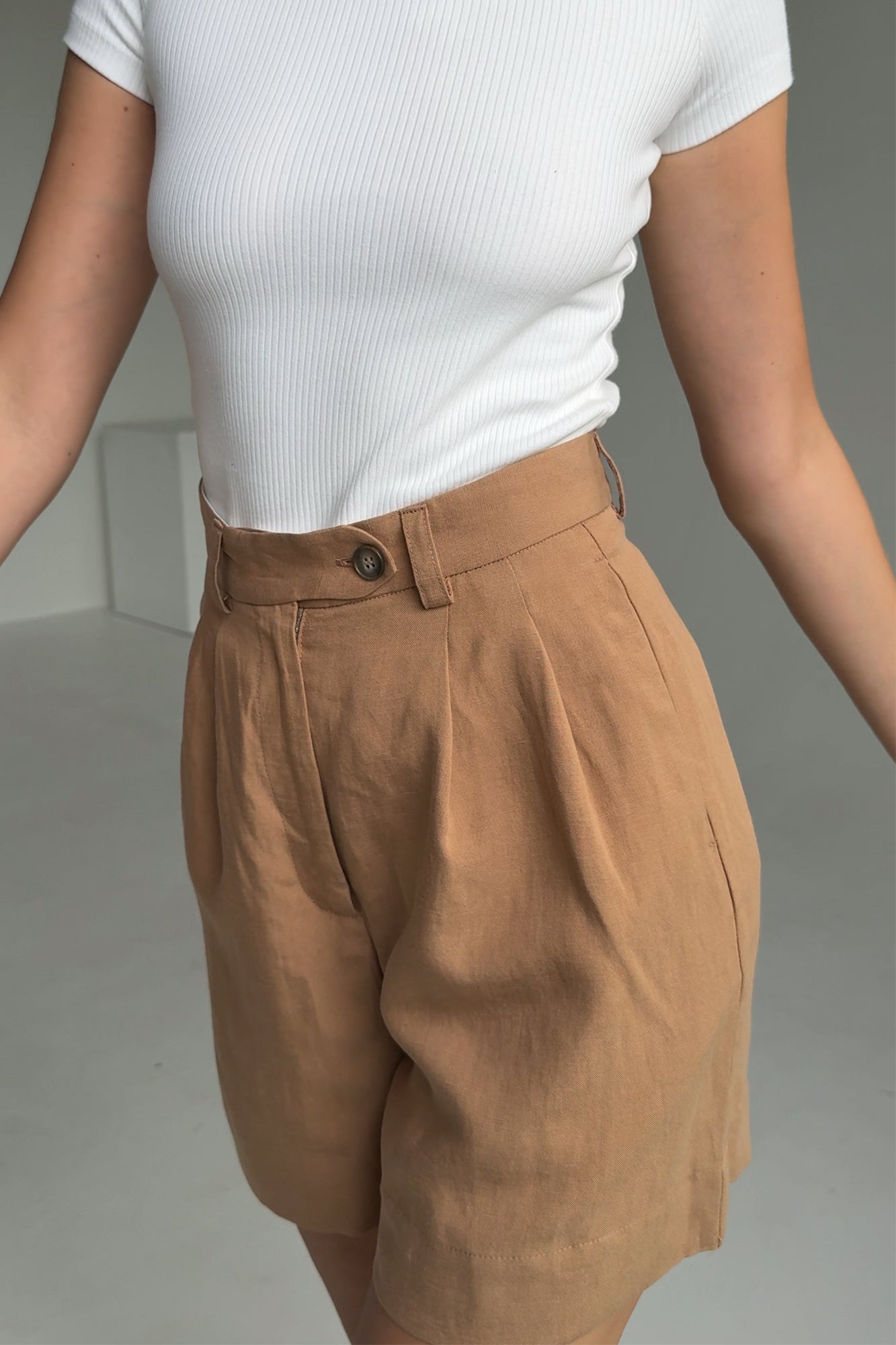 Shorts in Tencel™ & linen / 09 / 12 / savanna