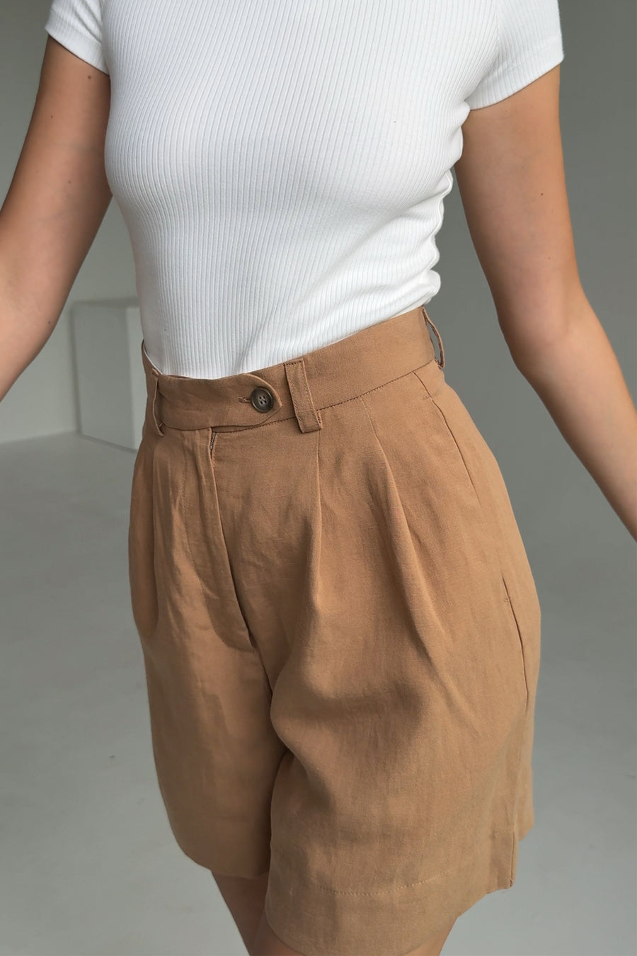 Shorts in Tencel™ & linen / 09 / 12 / savanna