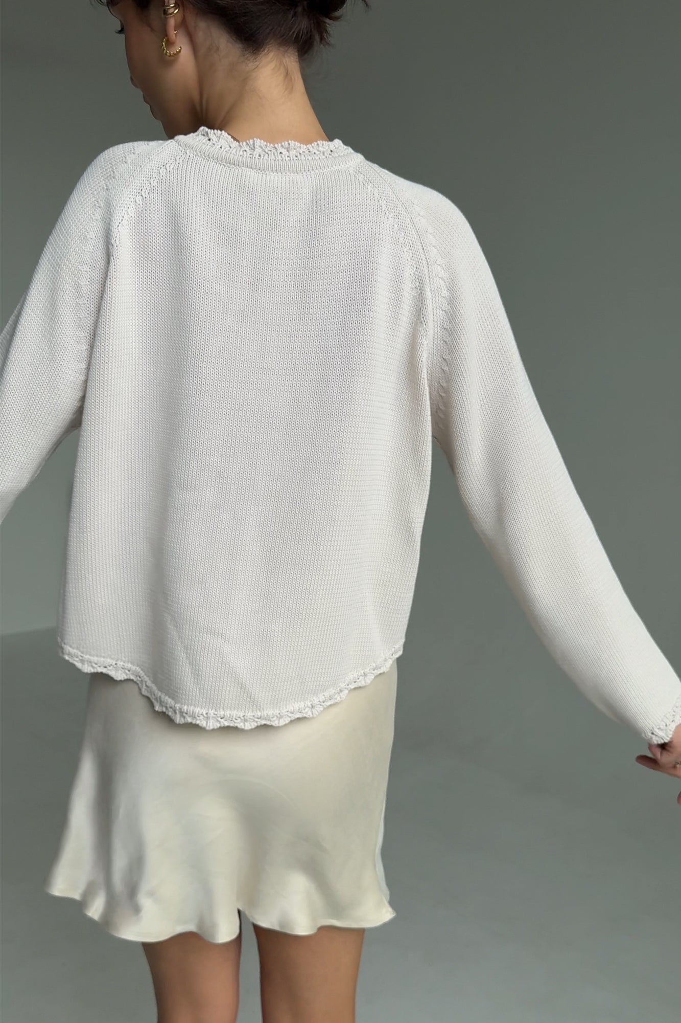 Skirt in viscose & lyocell blend / 07 / 16 / pearl white