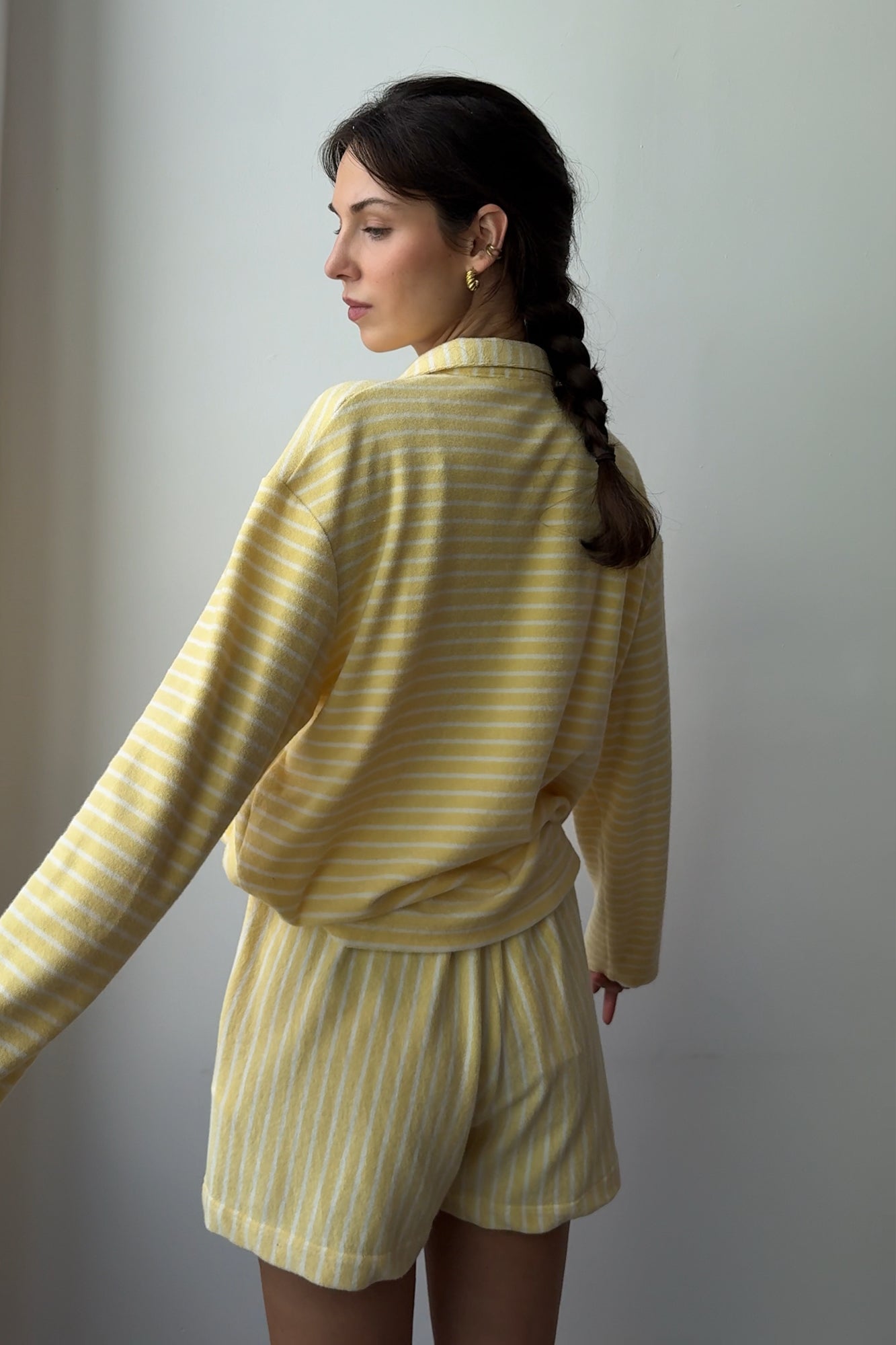 Shorts in cotton / 09 / 08 / lemon stripes