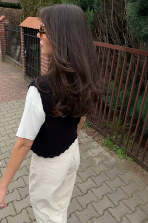 Vest in organic cotton / 22 / 01 / onyx black