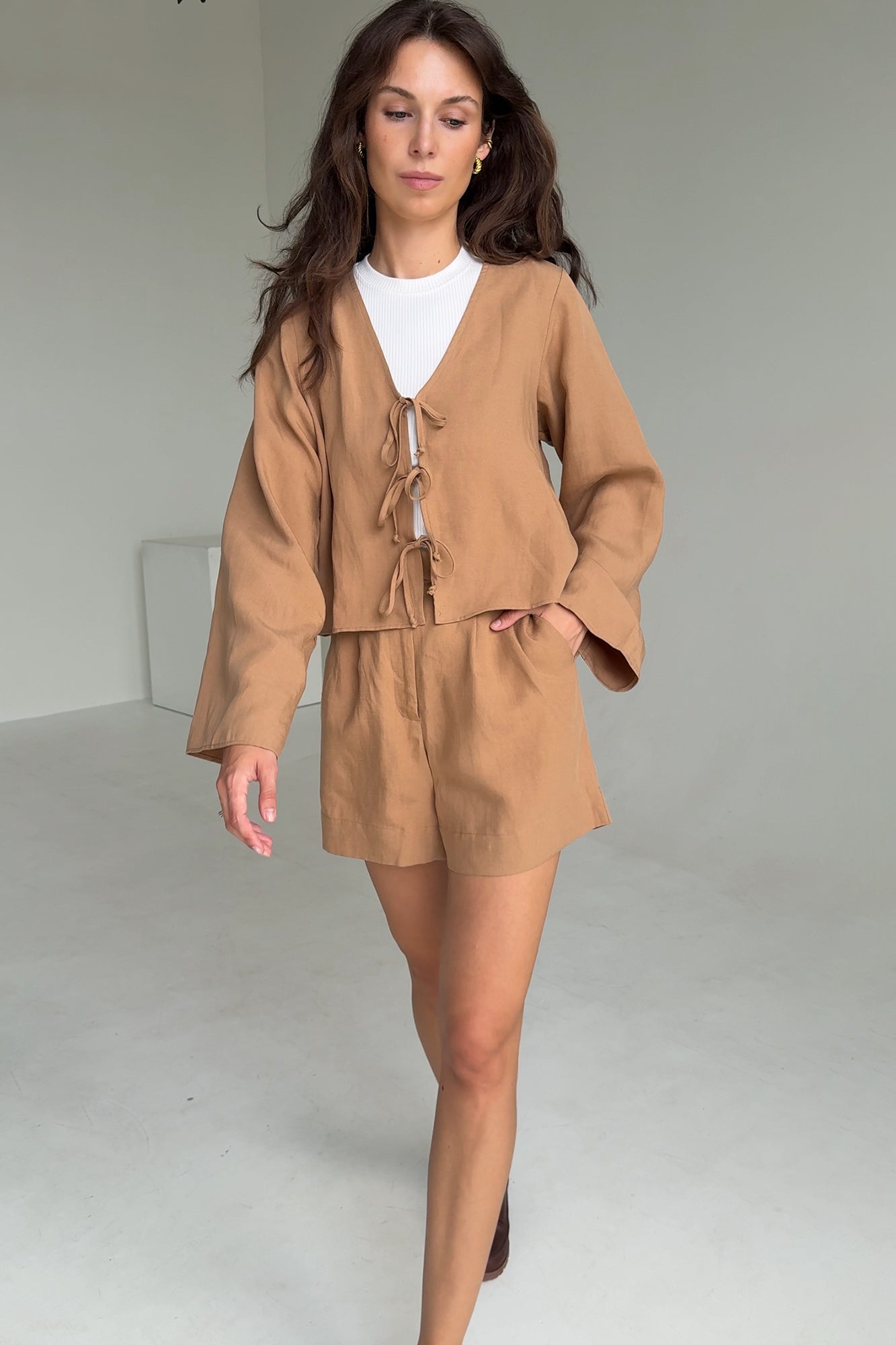 Shirt in Tencel™ & linen blend / 12 / 23 / savanna