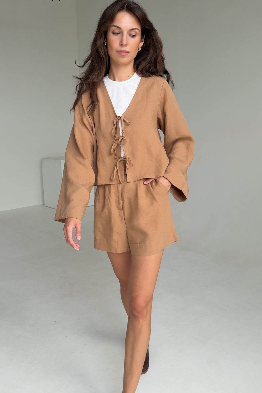 Shirt in Tencel™ & linen blend / 12 / 23 / savanna