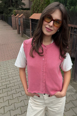 Vest in organic cotton / 22 / 01 / raspberry pink