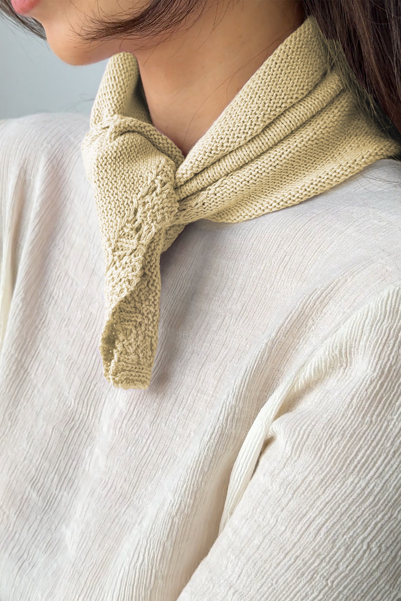 Mini scarf in organic cotton / 21 / 19 / light butter