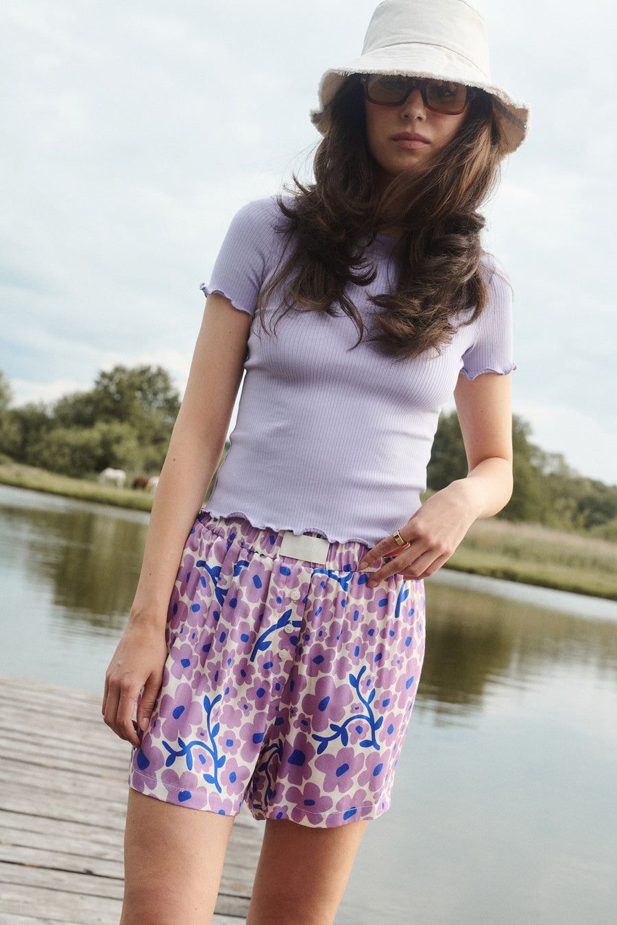 Shorts in viscose / 09 / 11 / light meadow