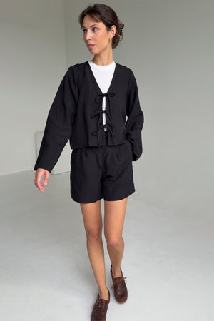 Shirt in Tencel™ & linen blend / 12 / 23 / onyx black
