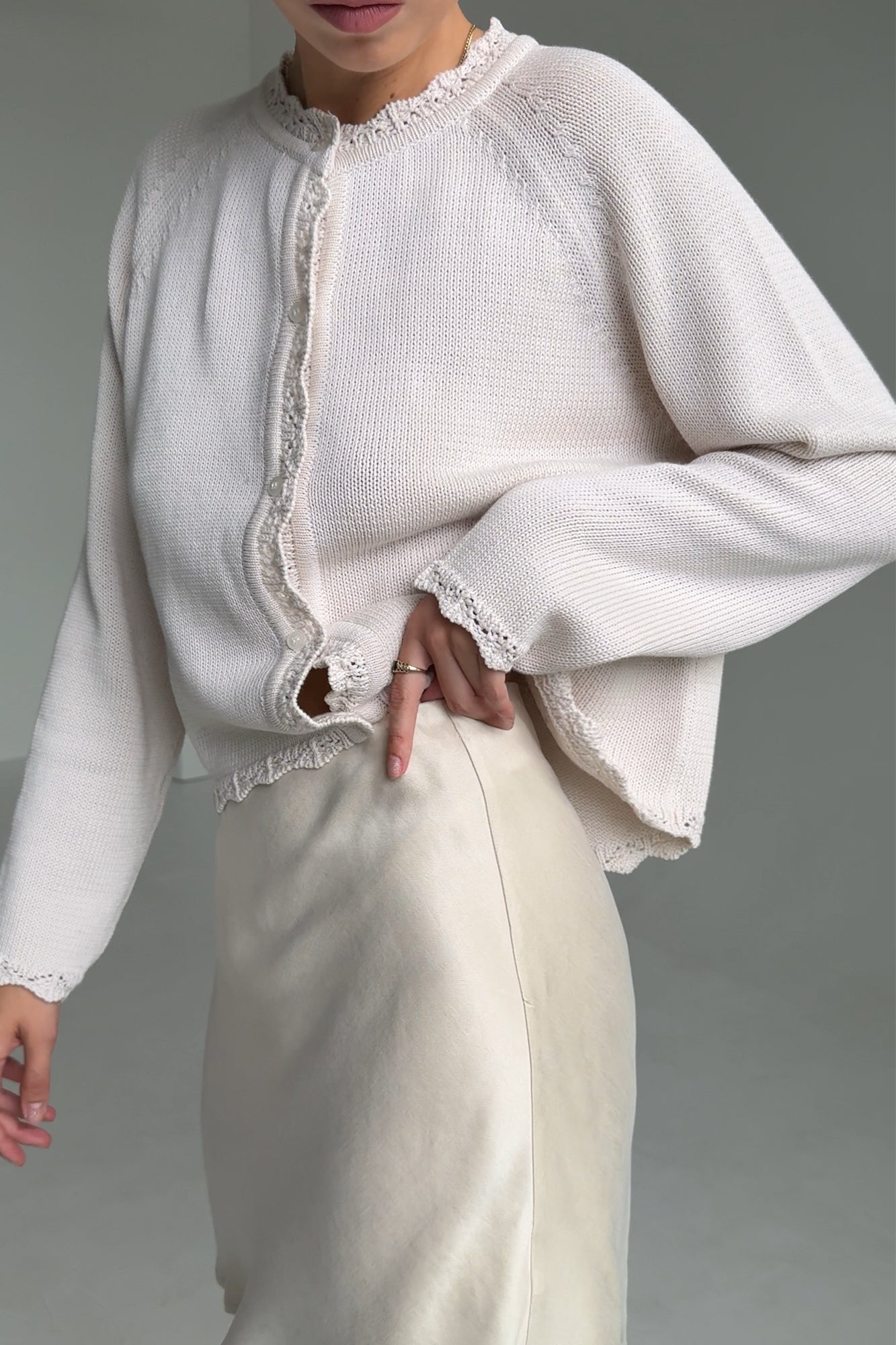 Skirt in viscose & lyocell blend / 07 / 16 / pearl white
