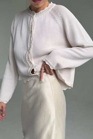 Skirt in viscose & lyocell blend / 07 / 16 / pearl white