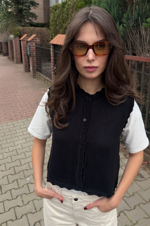 Vest in organic cotton / 22 / 01 / onyx black