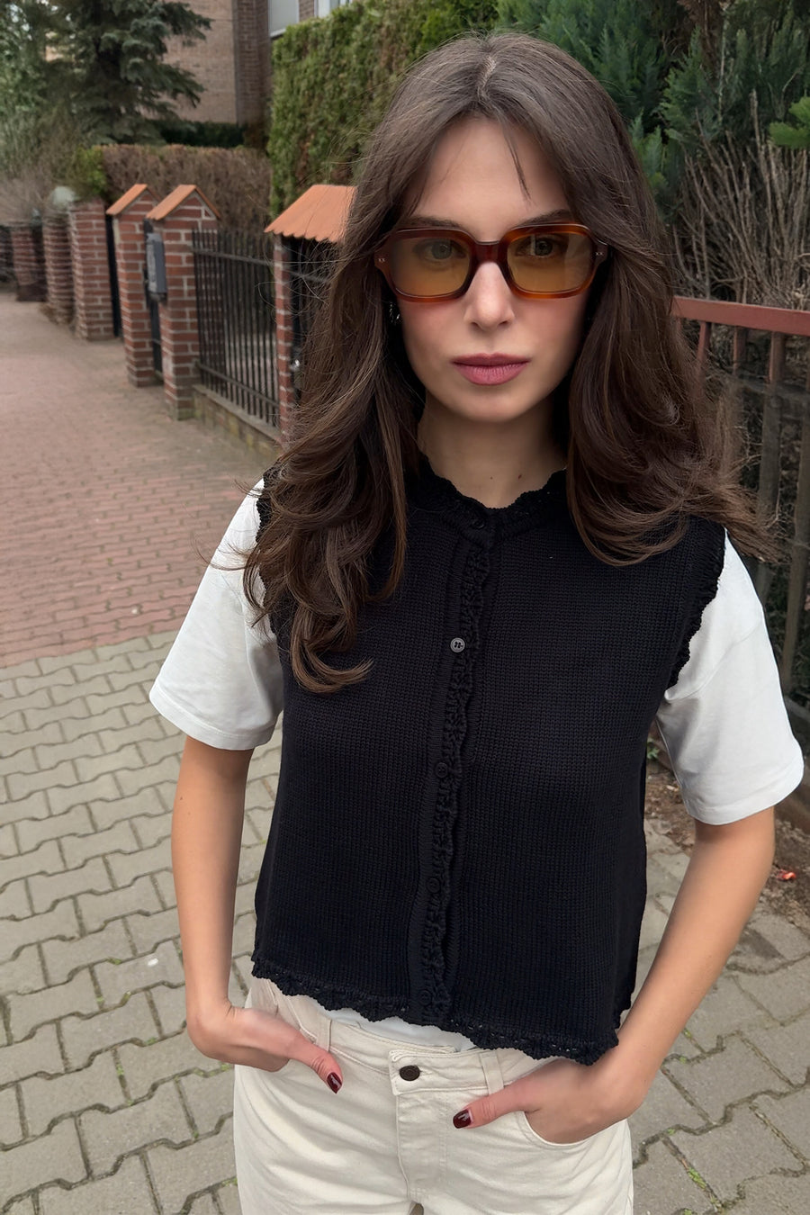 Vest in organic cotton / 22 / 01 / onyx black
