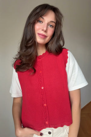 Vest in organic cotton / 22 / 01 / strawberry glaze