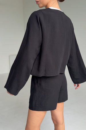 Shirt in Tencel™ & linen blend / 12 / 23 / onyx black