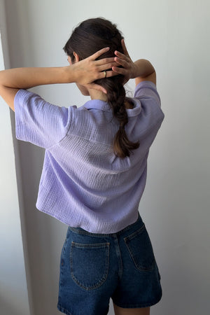 Shirt in cotton muslin / 12 / 01 / vibrant lilac