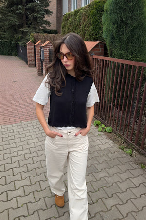 Vest in organic cotton / 22 / 01 / onyx black