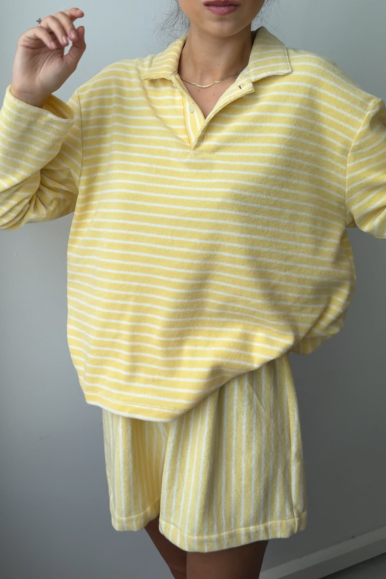Polo shirt in cotton / 14 / 26 / lemon stripes