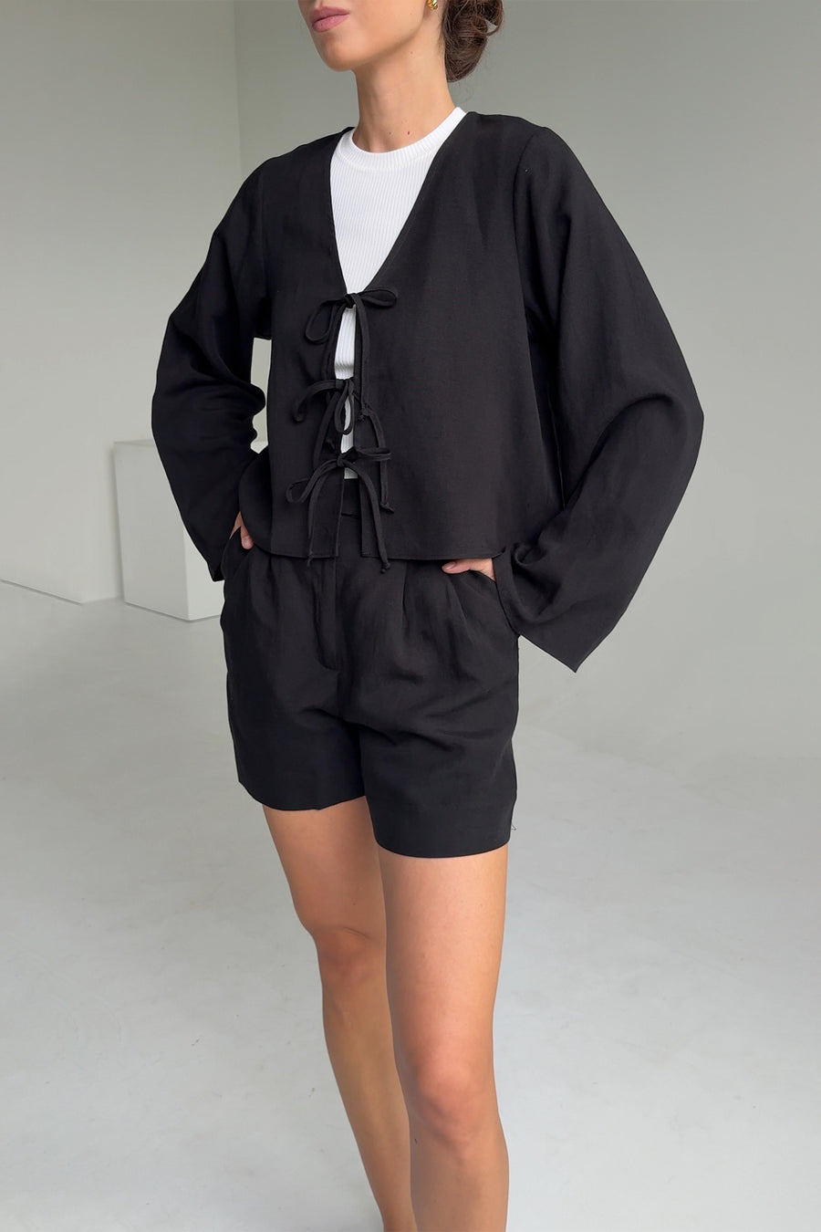 Shirt in Tencel™ & linen blend / 12 / 23 / onyx black