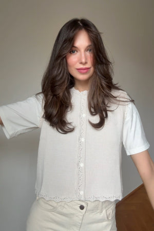 Vest in organic cotton / 22 / 01 / cream white