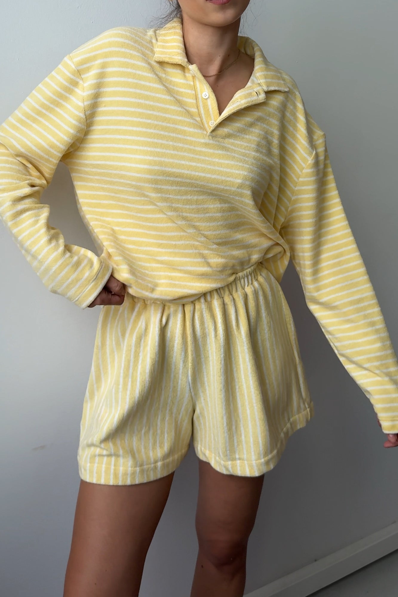 Polo shirt in cotton / 14 / 26 / lemon stripes