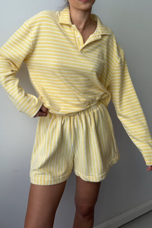 Polo shirt in cotton / 14 / 26 / lemon stripes