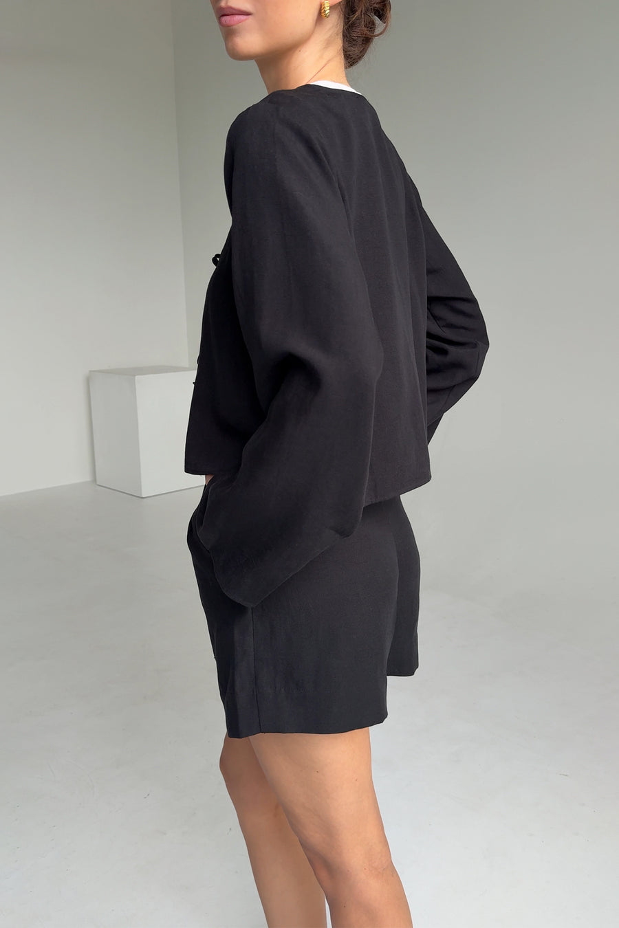 Shirt in Tencel™ & linen blend / 12 / 23 / onyx black