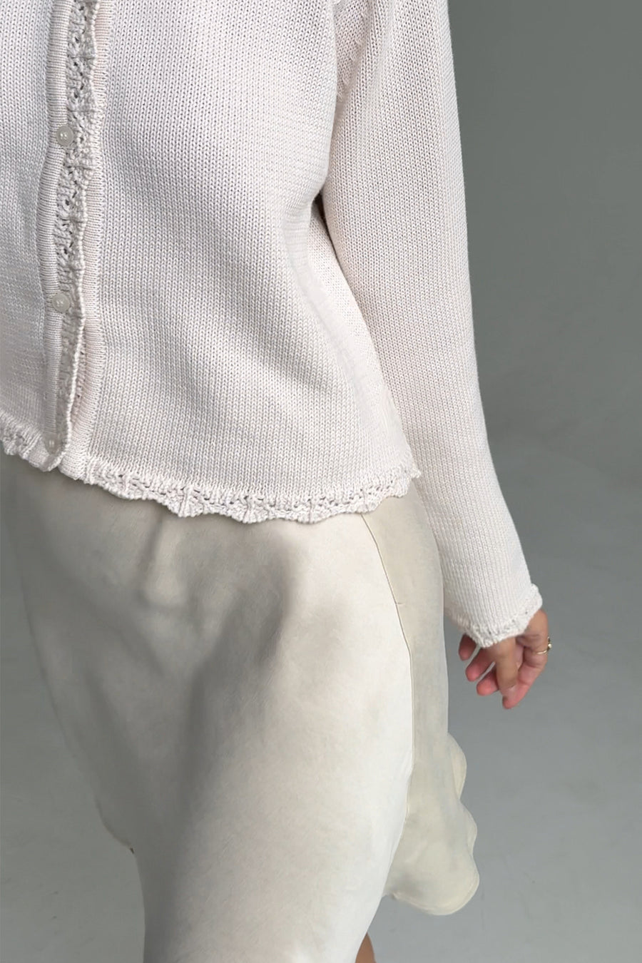Skirt in viscose & lyocell blend / 07 / 16 / pearl white