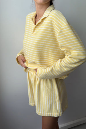 Polo shirt in cotton / 14 / 26 / lemon stripes
