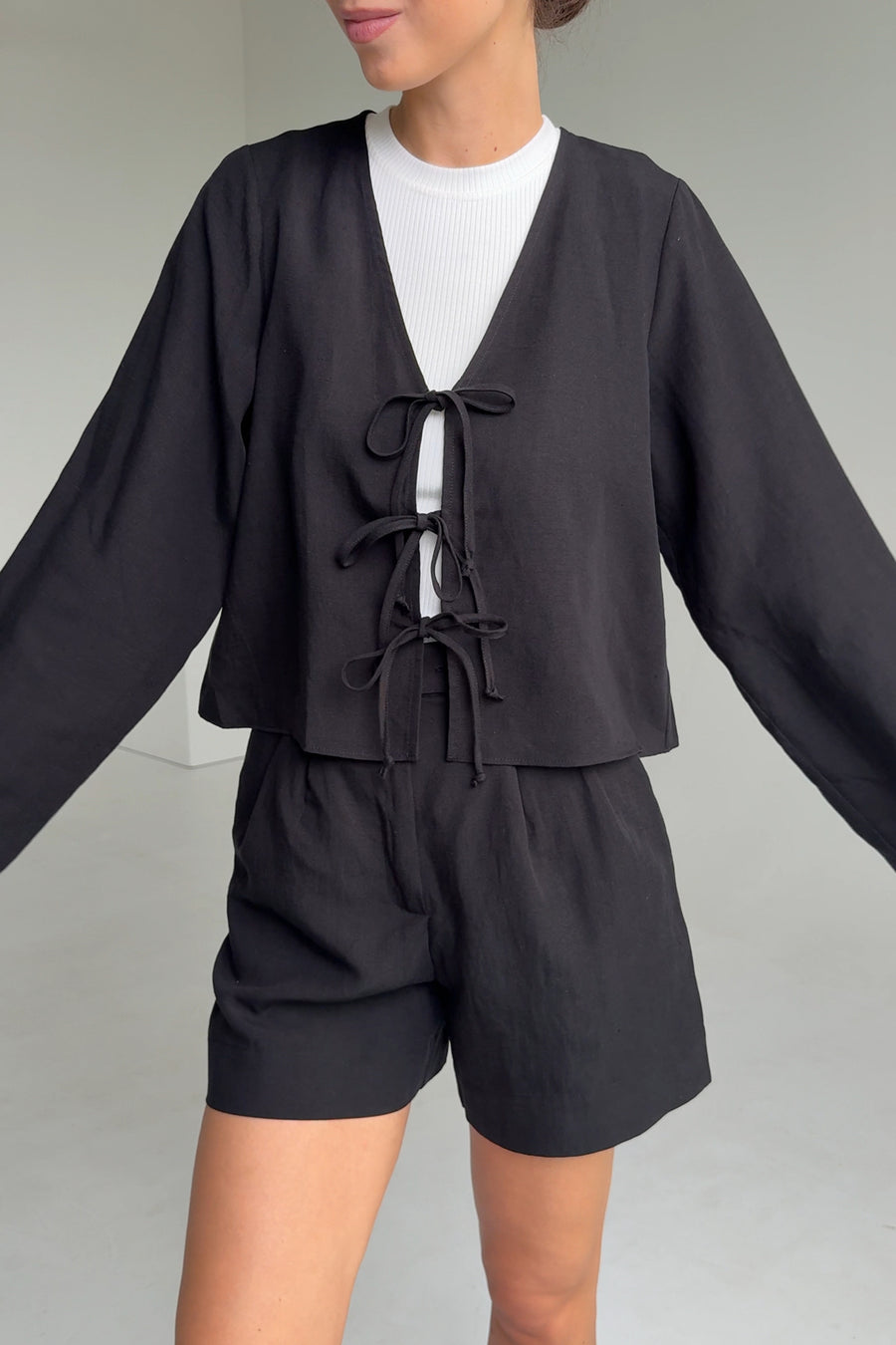 Shirt in Tencel™ & linen blend / 12 / 23 / onyx black