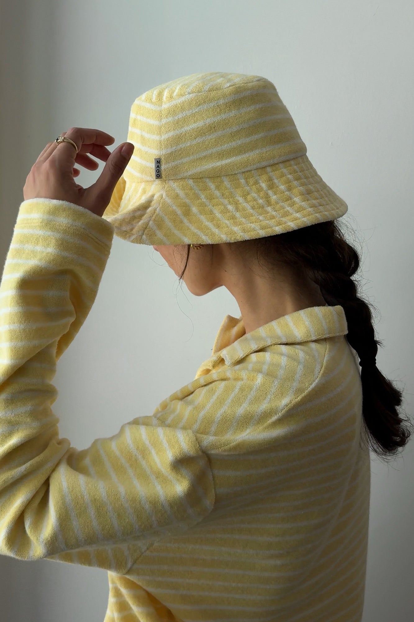 Terry cotton bucket hat / 21 / 09 / lemon stripes