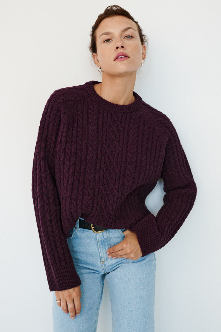 Sweater in wool / 16 / 19 / dark plum