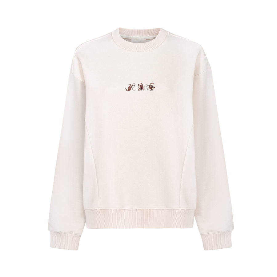 Sweatshirt in organic cotton / 17 / 19 / cream white