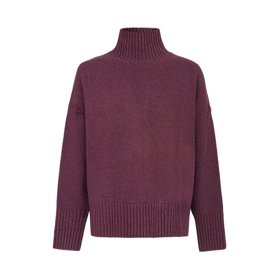 Turtleneck in wool / 16 / 16 / dark plum