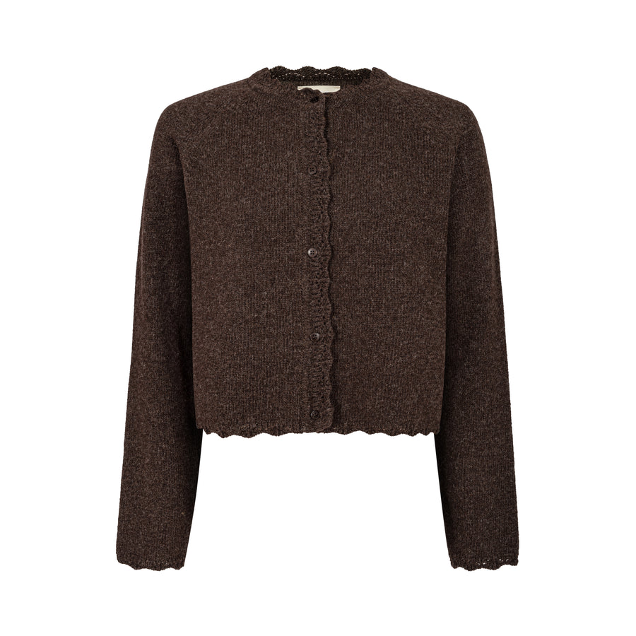 Cardigan in wool / 16 / 15 / mahogany brown