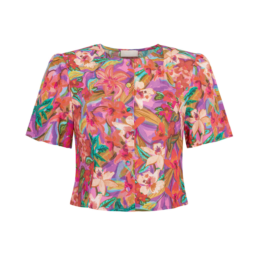 Shirt in viscose / 12 / 34 / tropical bloom