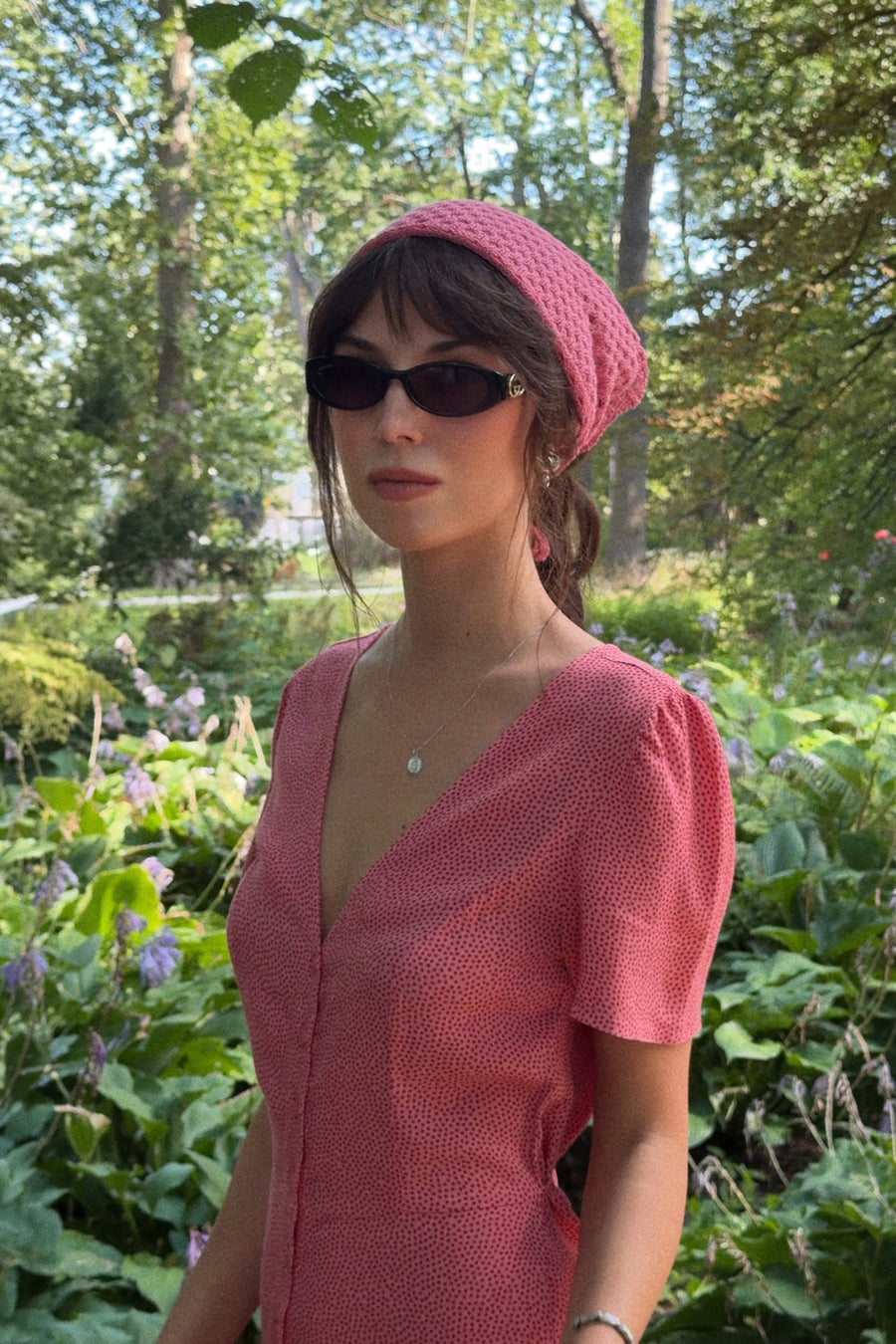 Scarf in organic cotton / 21 / 28 / raspberry pink