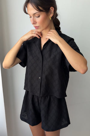 Shirt in cotton / 12 / 01 / ink black