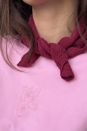 Mini scarf in organic cotton / 21 / 19 / dark raspberry