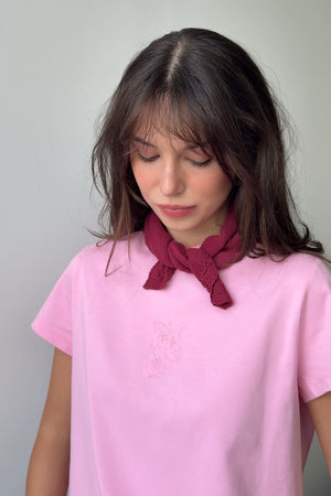 Mini scarf in organic cotton / 21 / 19 / dark raspberry