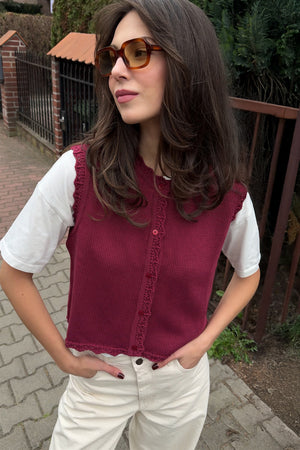 Vest in organic cotton / 22 / 01 / dark raspberry
