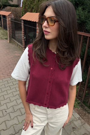 Vest in organic cotton / 22 / 01 / dark raspberry